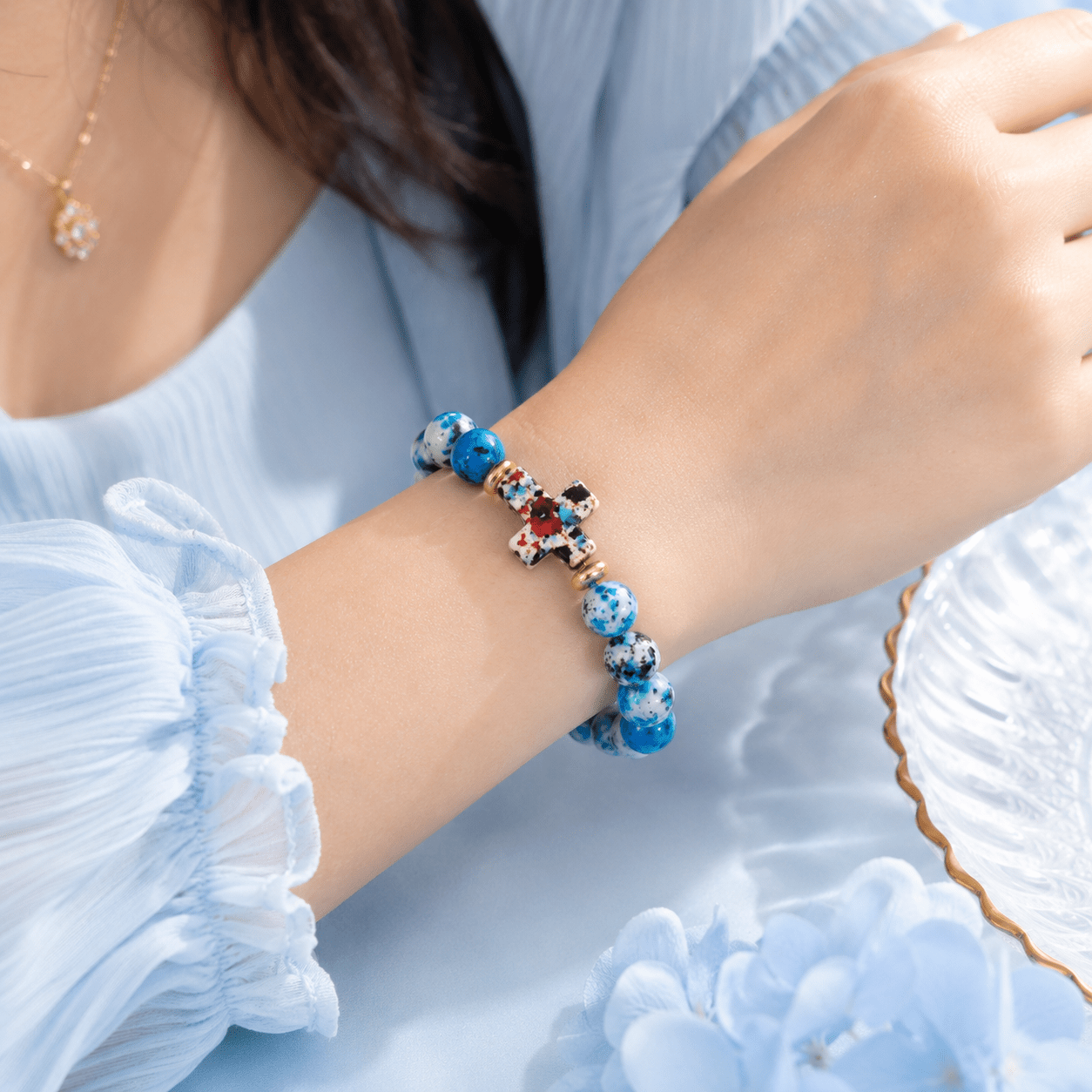 Women's Wealth Natural Stone Bead Bracelet, Bohemian Style